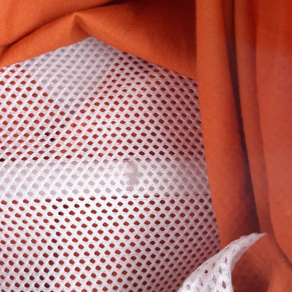 Columbia PFG Mens Large Button Up Orange Shirt Vented Back Fishing Cargo Pockets - Picture 3 of 12